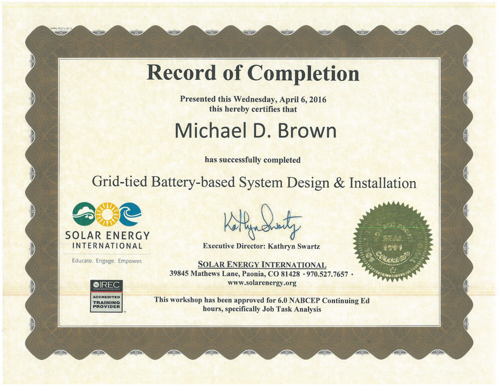 Solar Energy International 2016